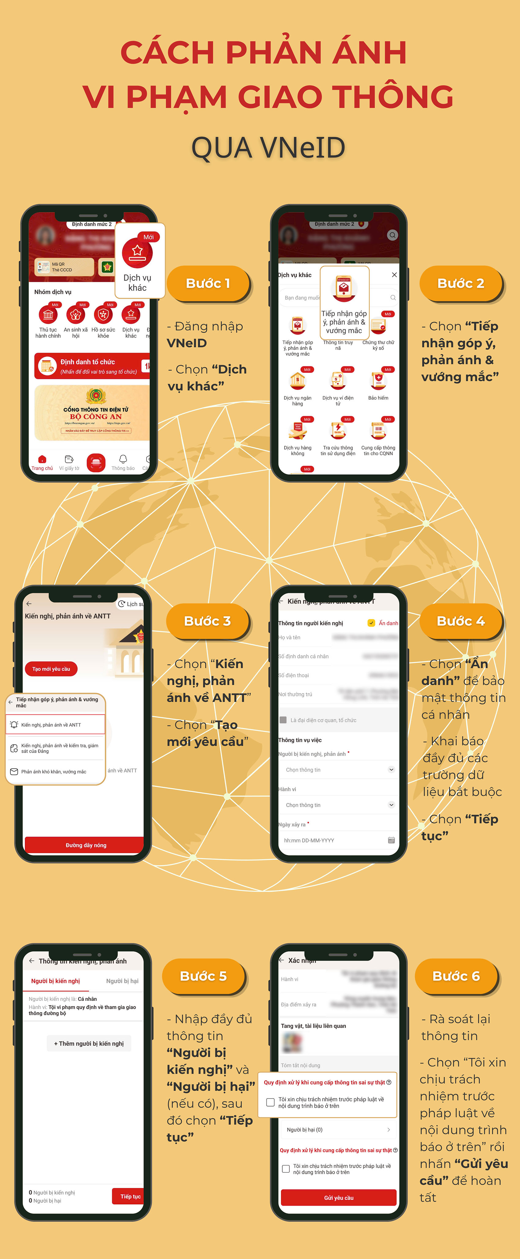 Cách phản ánh vi phạm giao thông qua VNeID