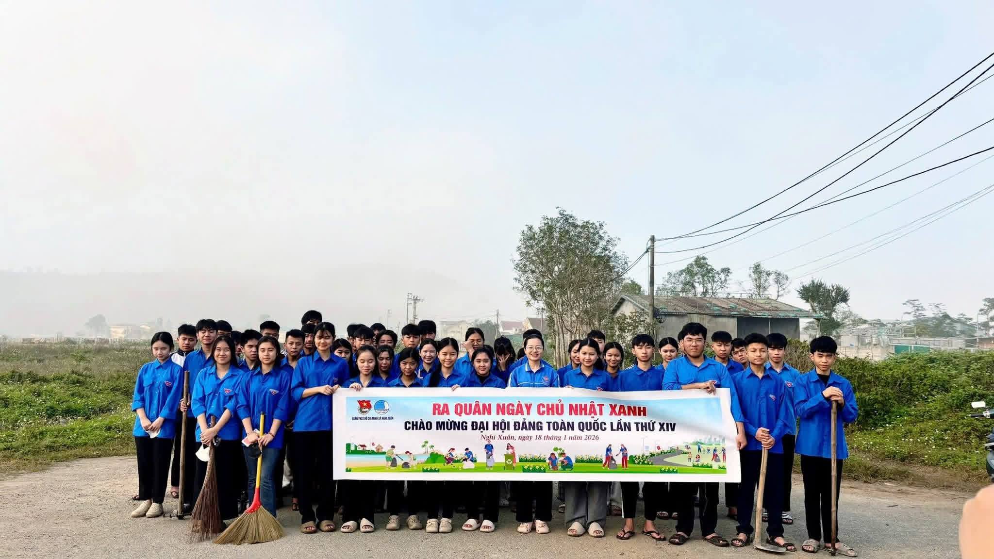 Đoàn xã Nghi Xuân ra quân Ngày Chủ nhật xanh toàn quốc 