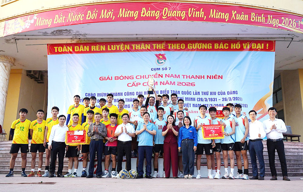 Đội bóng chuyền nam xã Nghi Xuân vô địch Giải bóng chuyền nam thanh niên toàn tỉnh cấp cụm năm 2026.