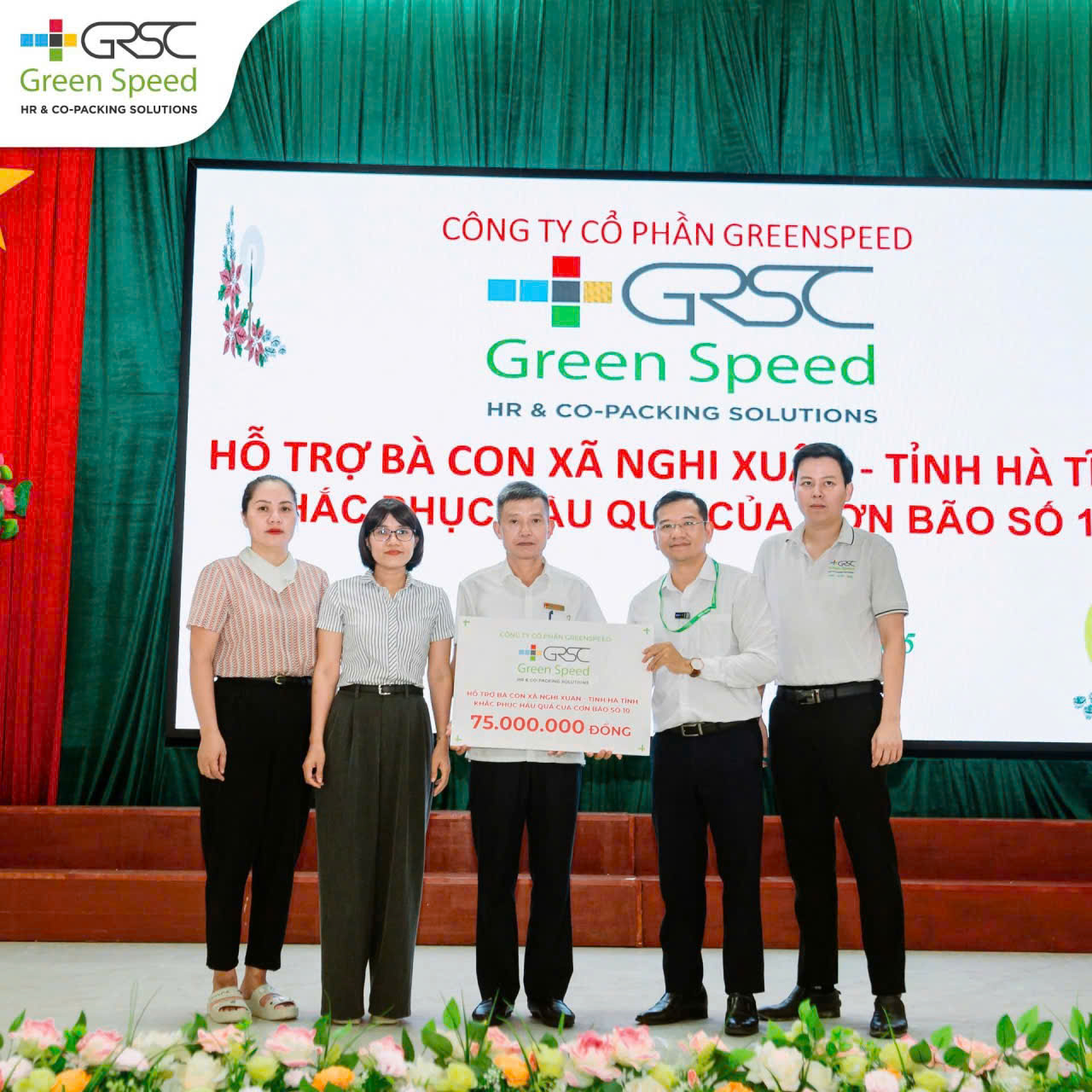 Tiếp nhận và đã trao 25 suất quà trị giá 3 triệu tiền mặt/suất của Công ty Green speed