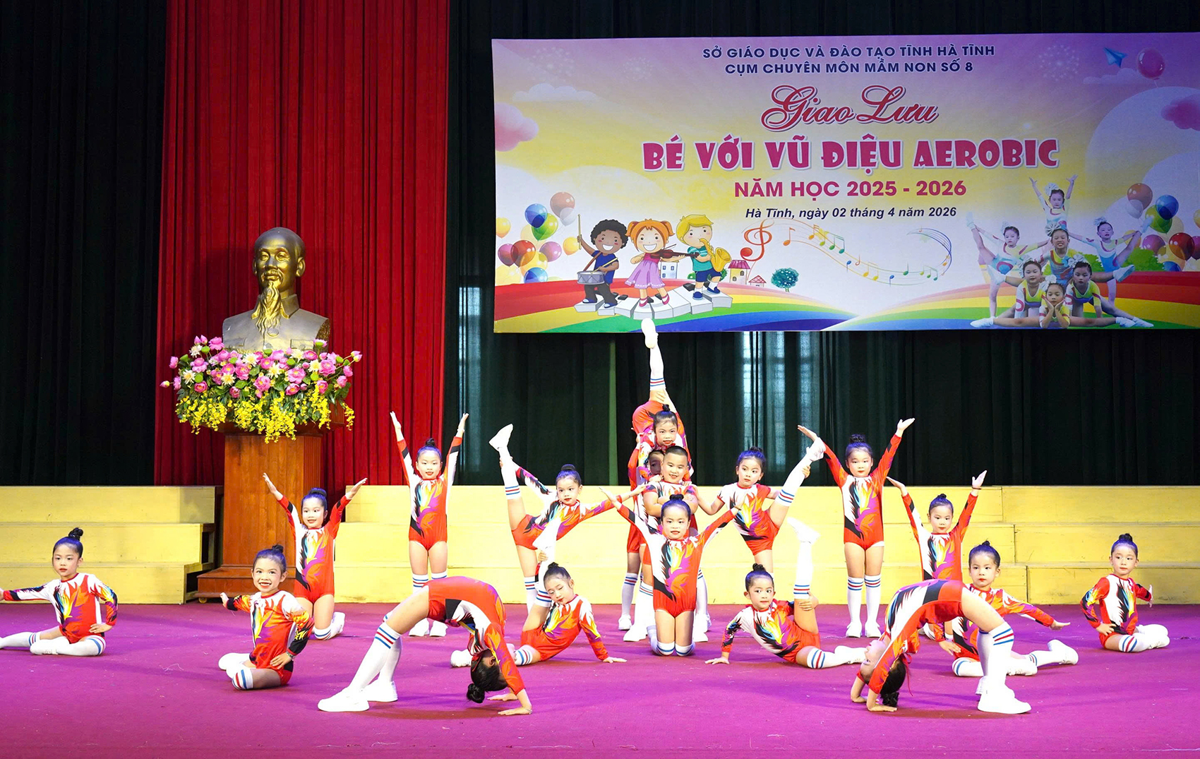 Các trường Mầm non xã Nghi Xuân giành giải nhất chương trình giao lưu vũ điệu aerobic trẻ mầm non năm học 2025 – 2026.