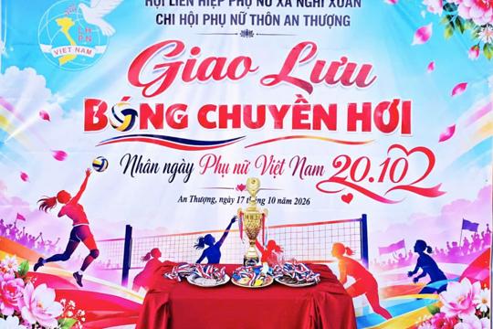 Sôi nổi giải bóng chuyền Hơi chào mừng ngày Phụ Nữ Việt Nam 20/10 tại thôn An Thượng