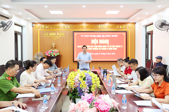 UBND xã Nghi Xuấn triển khai nhiệm vụ trọng tâm tháng 8 năm 2026. 
