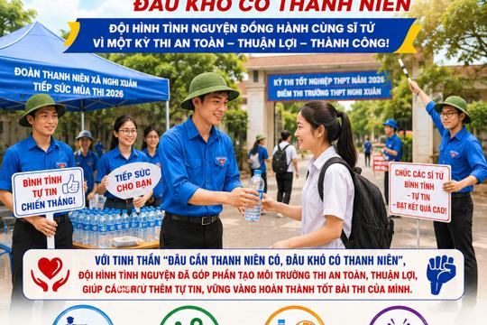 Đoàn Thanh niên xã Nghi Xuân Tiếp sức mùa thi năm 2026