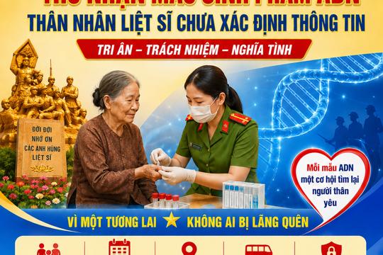 Thông báo Về việc thu nhận mẫu sinh phẩm ADN thân nhân liệt sĩ chưa xác định thông tin trên địa bàn xã Nghi Xuân