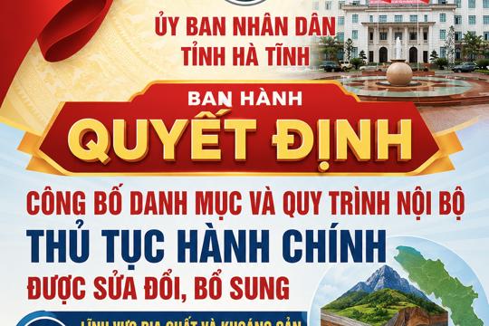 Hà Tĩnh công bố danh mục và quy trình nội bộ thủ tục hành chính lĩnh vực địa chất và khoáng sản 