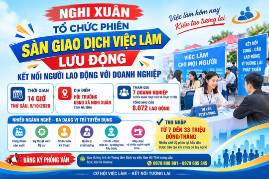 Nghi Xuân tổ chức phiên Sàn giao dịch việc làm lưu động, kết nối người lao động với doanh nghiệp 