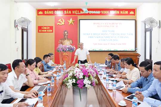 Ban công tác 35  Đảng ủy xã Nghi Xuân sơ kết công tác 7 tháng đầu năm 2026