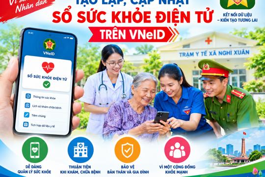 Nghi Xuân triển khai Chiến dịch 100 ngày tạo lập, cập nhật Sổ sức khỏe điện tử trên VNeID 