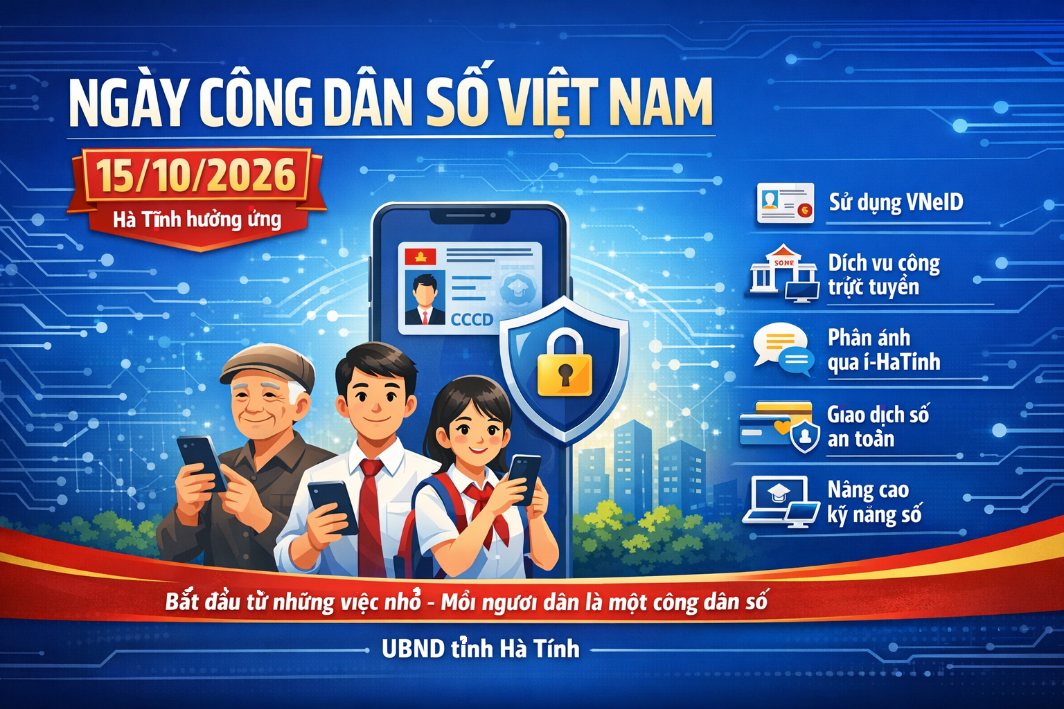 Chủ tịch UBND tỉnh gửi Thư ngỏ hưởng ứng "Ngày Công dân số Việt Nam"