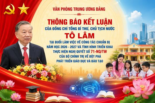 Văn phòng trung ương đảng thông báo kết luận của đồng chí Tổng bí thư, Chủ tịch nước Tô lâm tại buổi làm việc về công tác chuẩn bị năm học 2026 – 2027