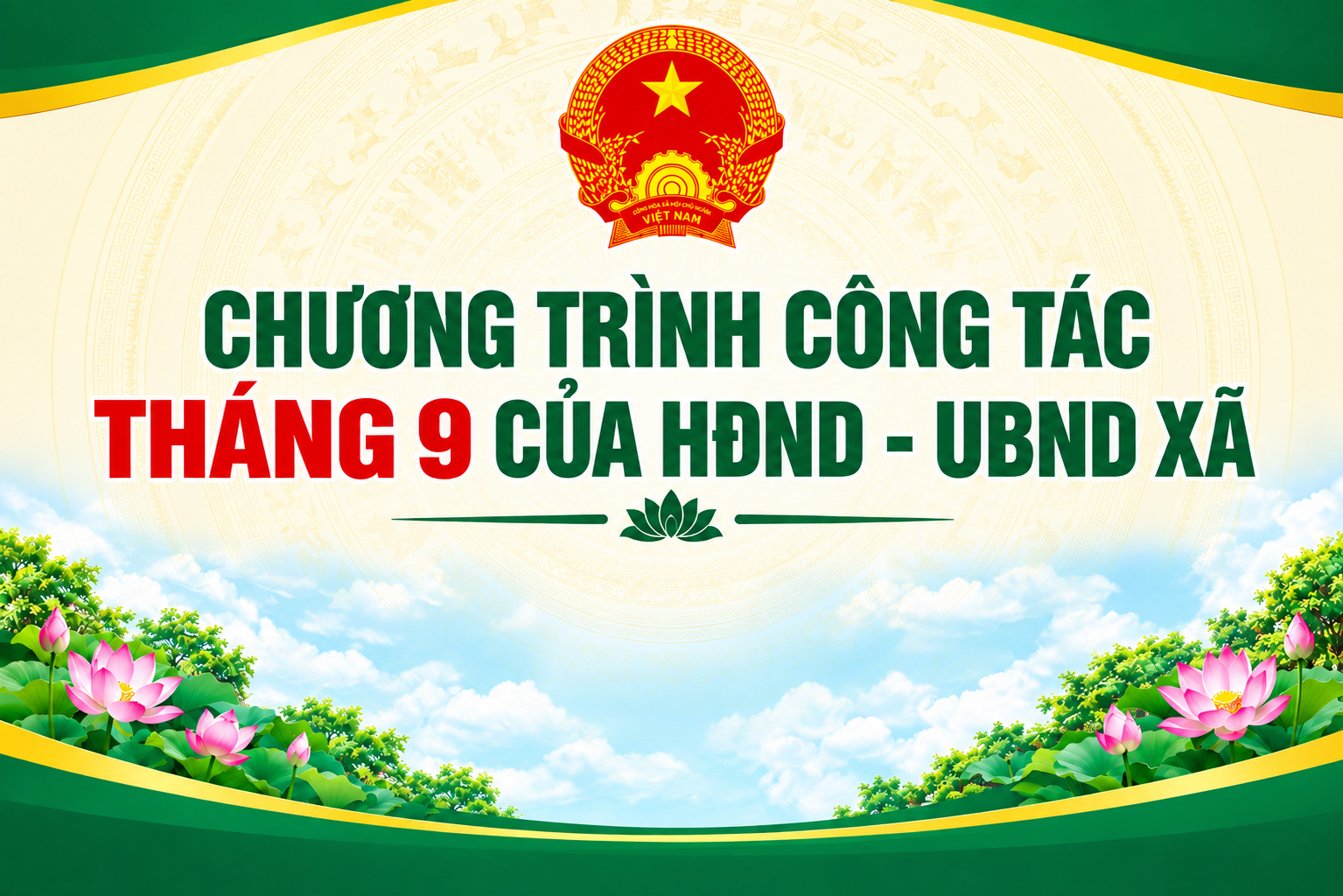 Chương trình công tác tháng 9 của HĐND&UBND xã Nghi Xuân