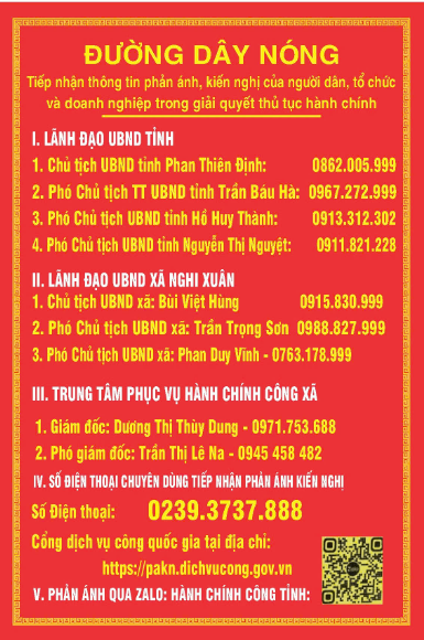 Công khai đường dây nóng tiếp nhận phản ánh, kiến nghị của người dân, tổ chức và doanh nghiệp trong giải quyết thủ tục hành chính
