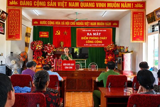 Thôn An Bình, xã Nghi Xuân ra mắt điểm phòng cháy công cộng