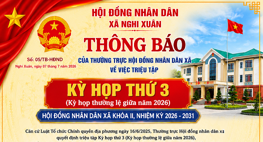 Thường trực HĐND xã Nghi Xuân triệu tập kỳ họp thứ 3, HĐND xã khóa II, nhiệm kỳ 2026 - 2031.
