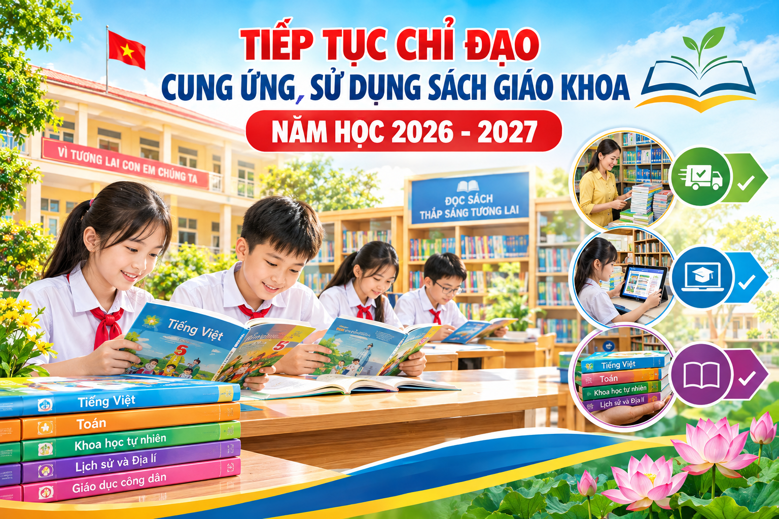 Tiếp tục chỉ đạo cung ứng, sử dụng sách giáo khoa năm học 2026-2027            