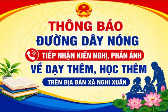 Thông báo đường dây nóng tiếp nhận thông tin kiến nghị, phản ánh về hoạt động dạy thêm, học thêm trên địa bàn xã.